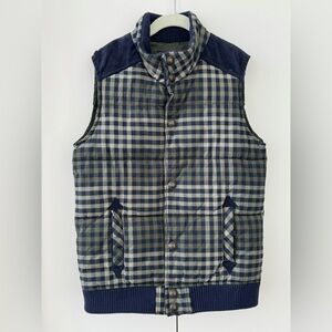Jacadi Navy and Olive Checkered Vest